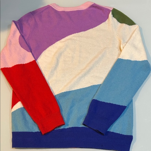 Mod graphic  Pink Purple colors pop cashmere Sweater Boden - Picture 7 of 9